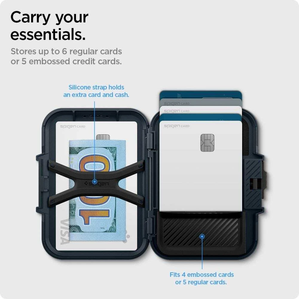 „Spigen Lock Fit MagSafe“ kortelių dėklas – tamsiai mėlynas