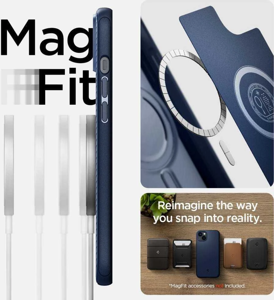 Spigen Mag Armor Apple iPhone 14 Plus dėklas telefonui mėlynos spalvos