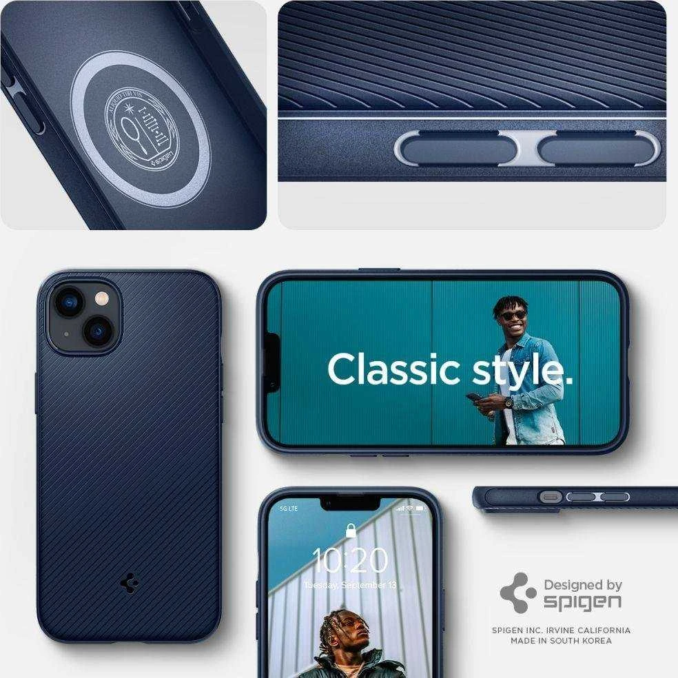 Spigen Mag Armor Apple iPhone 14 Plus dėklas telefonui mėlynos spalvos