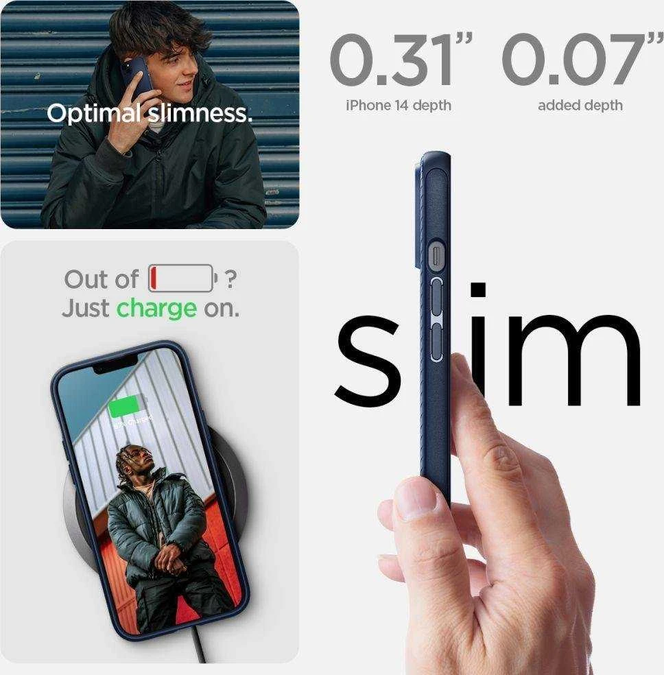 Spigen Mag Armor Apple iPhone 14 Plus dėklas telefonui mėlynos spalvos