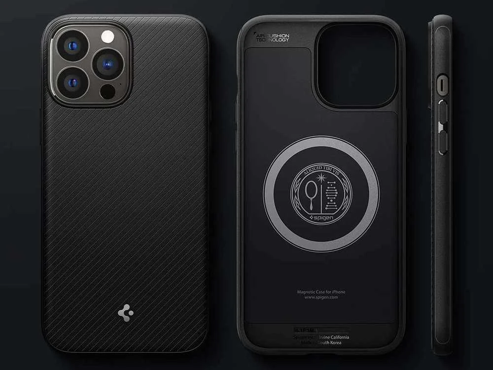 Spigen Armor Magsafe dėklas, skirtas iPhone 13 Pro matte juodos spalvos