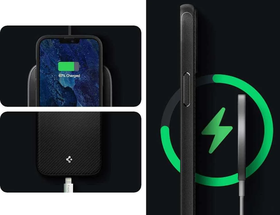 Spigen Armor Magsafe dėklas, skirtas iPhone 13 Pro matte juodos spalvos