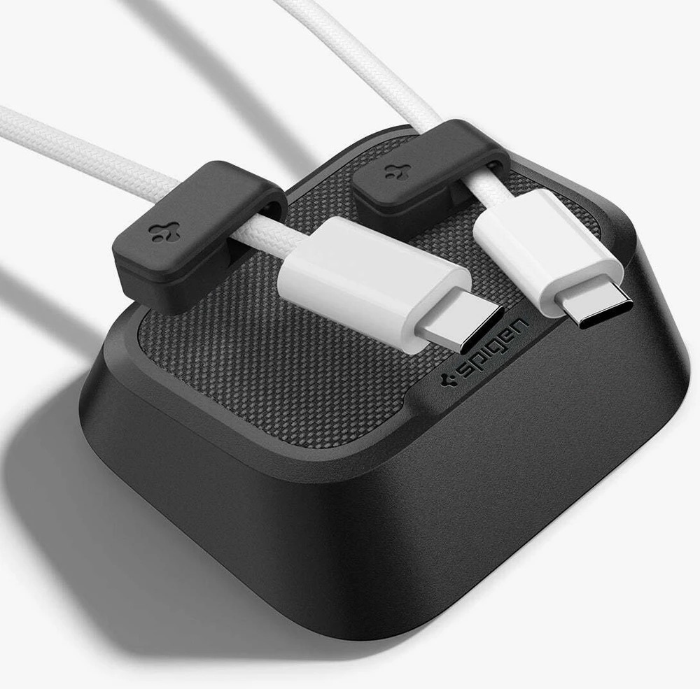 Spigen Magnetinis kabelių laikiklis, juodas