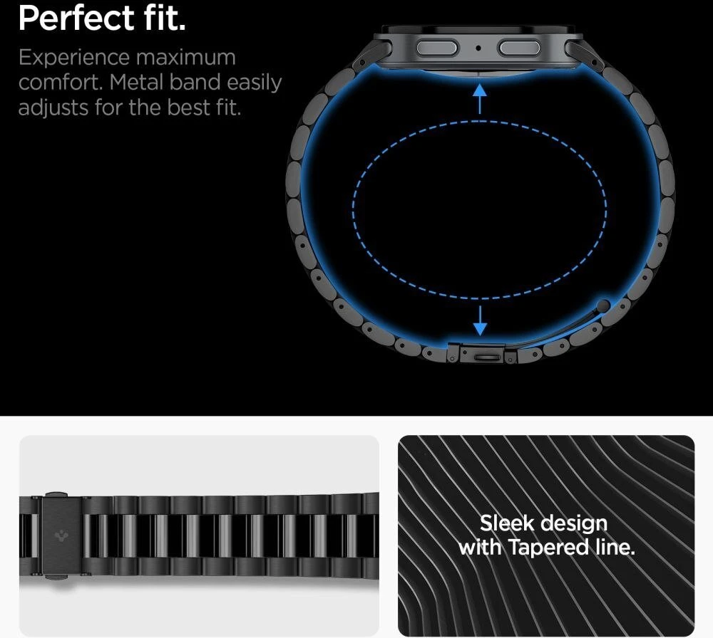 SPIGEN MODERN FIT 316L DIRŽELIS SAMSUNG GALAXY WATCH 8 / 9 / CLASSIC (40 / 44 / 46 MM) Juodas