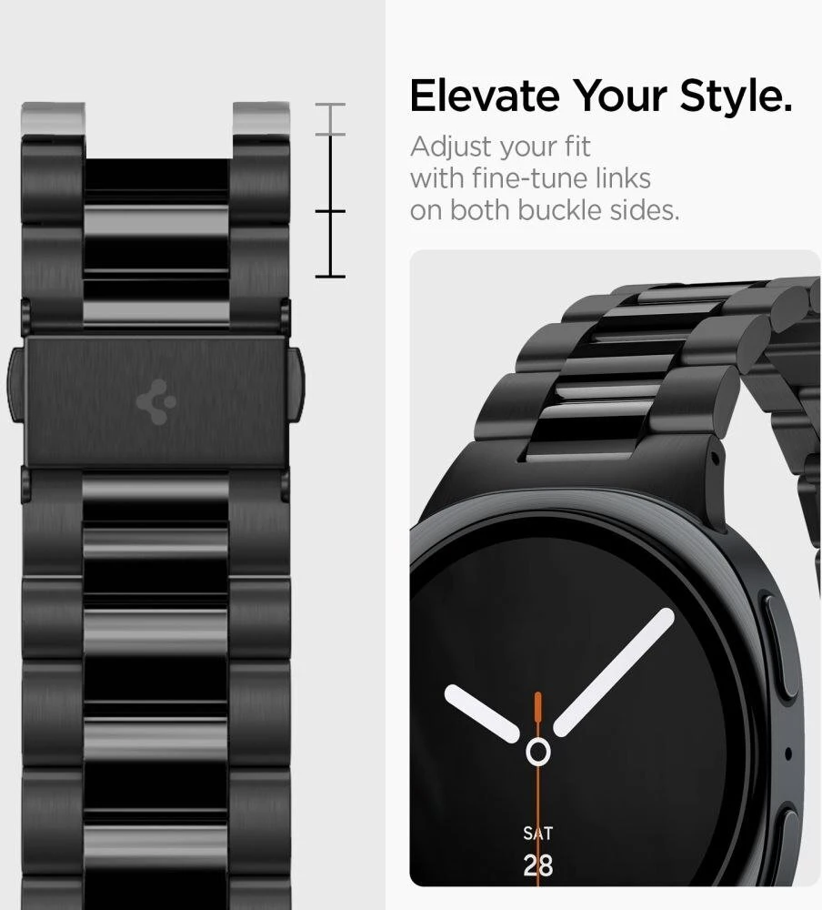 SPIGEN MODERN FIT 316L DIRŽELIS SAMSUNG GALAXY WATCH 8 / 9 / CLASSIC (40 / 44 / 46 MM) Juodas
