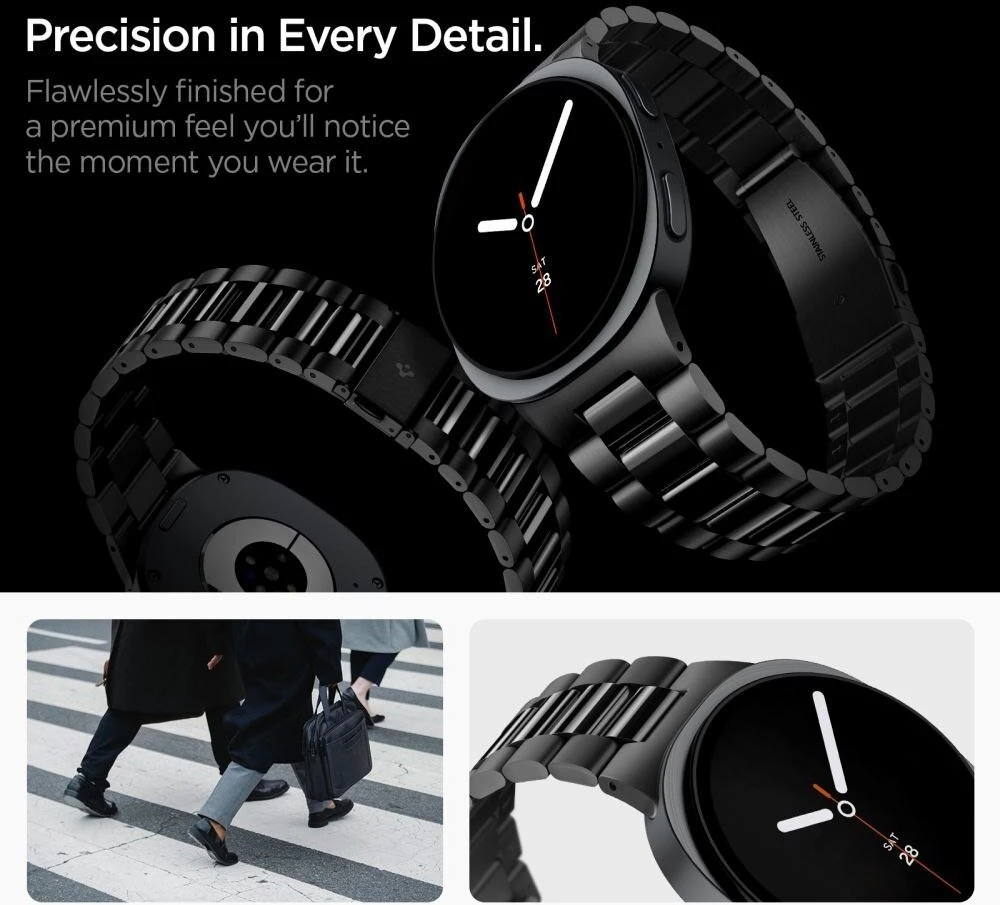 SPIGEN MODERN FIT 316L DIRŽELIS SAMSUNG GALAXY WATCH 8 / 9 / CLASSIC (40 / 44 / 46 MM) Juodas