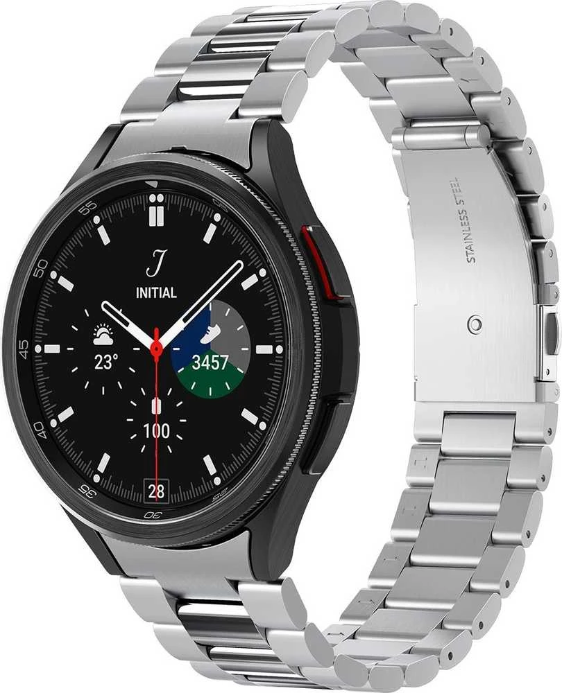 „Spigen Modern Fit 316L“ dirželis, sidabrinis - „Samsung Galaxy Watch6 Classic“ 47 mm