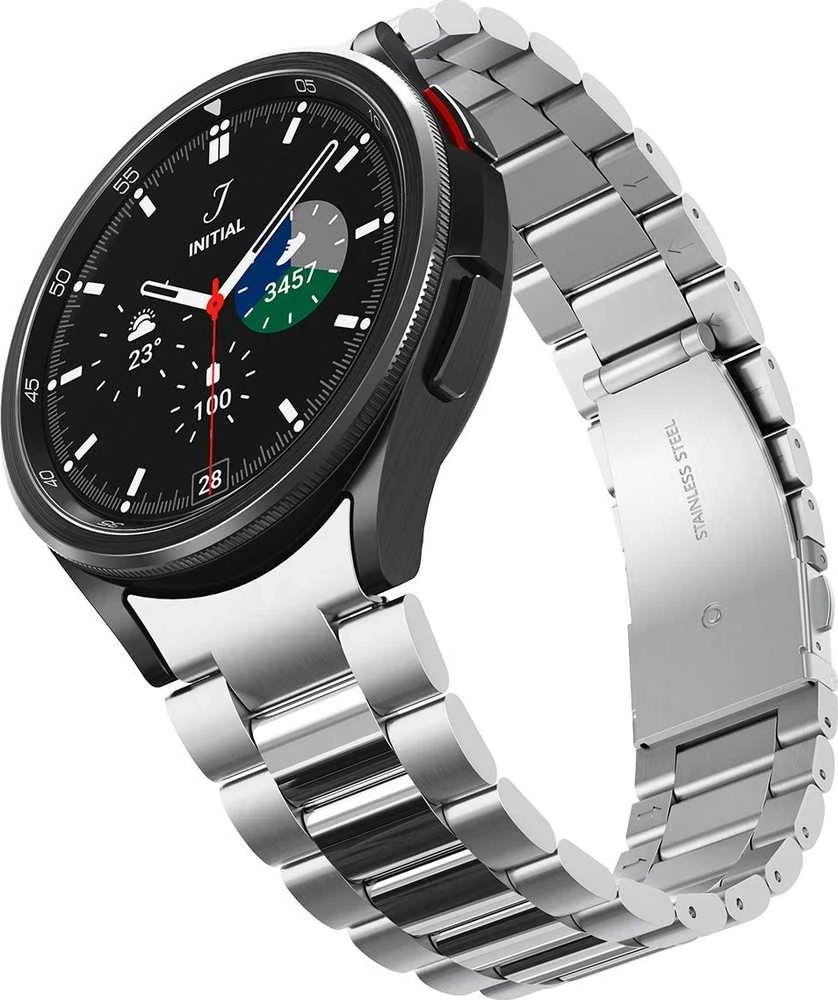 „Spigen Modern Fit 316L“ dirželis, sidabrinis - „Samsung Galaxy Watch6 Classic“ 47 mm