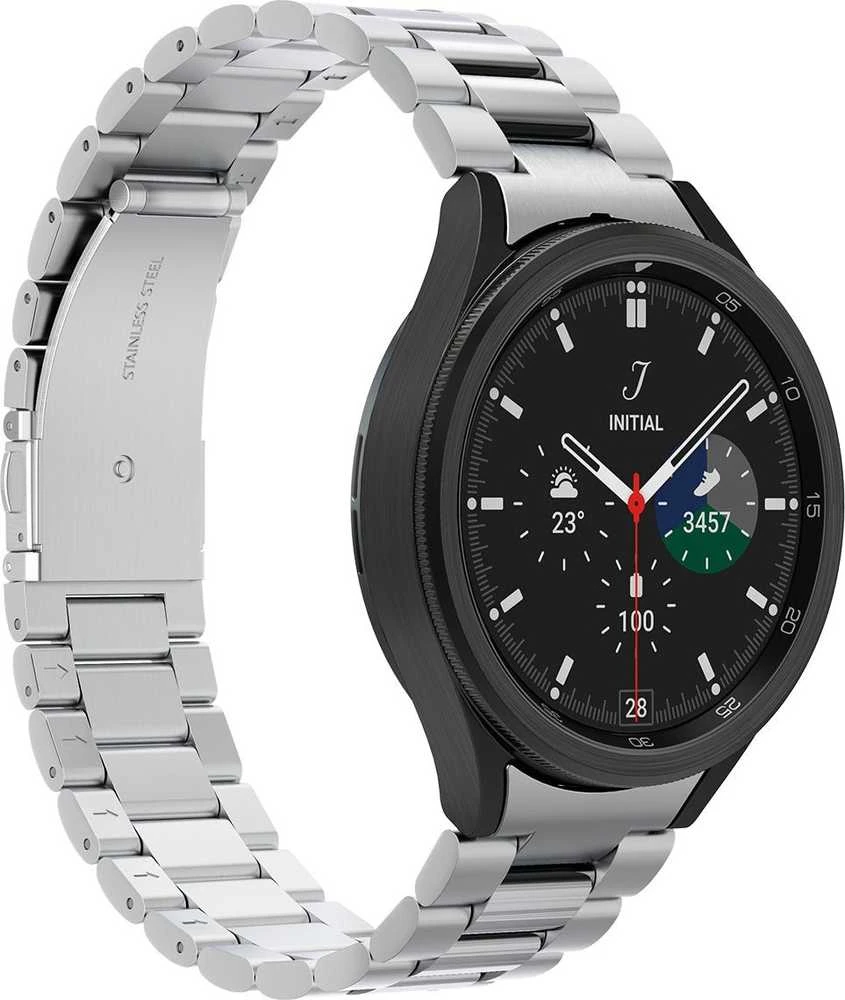 „Spigen Modern Fit 316L“ dirželis, sidabrinis - „Samsung Galaxy Watch6 Classic“ 47 mm