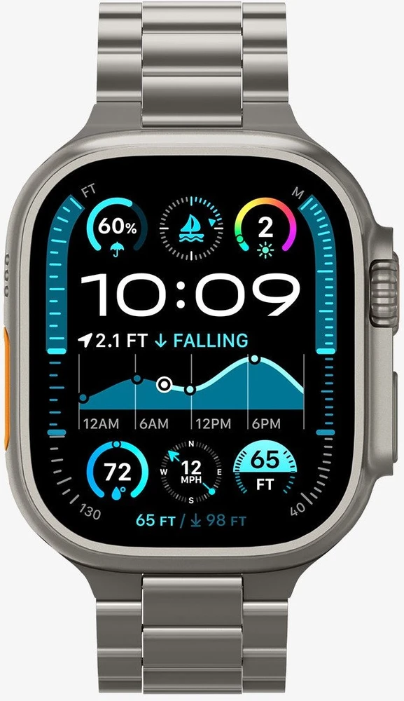 „Spigen Modern Fit“ titano dirželis, natūralus titanas - „Apple Watch 49mm/46mm/45mm/44mm“