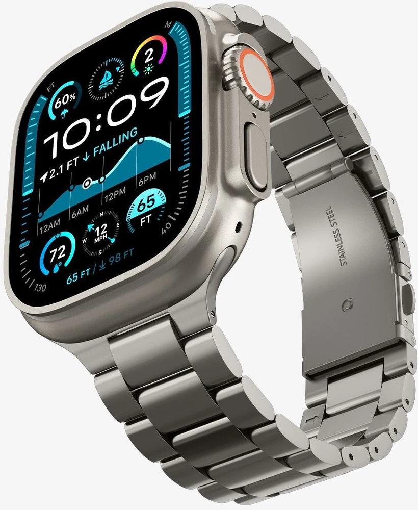 „Spigen Modern Fit“ titano dirželis, natūralus titanas - „Apple Watch 49mm/46mm/45mm/44mm“
