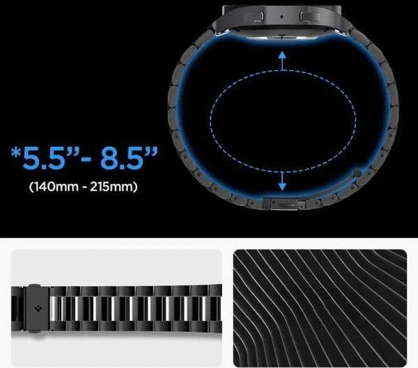 Spigen Modern Fit 316L Band, juodas - Samsung Galaxy Watch6 44mm