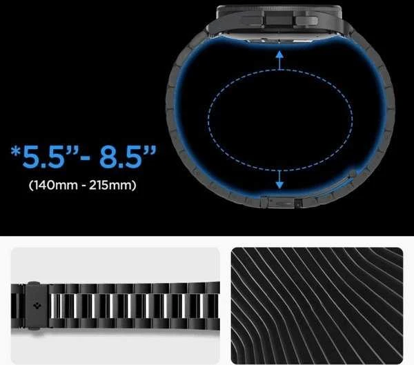 „Spigen Modern Fit Band“ – apyrankė, skirta „Samsung Galaxy Watch 6 Classic“ 47 mm (juodas)