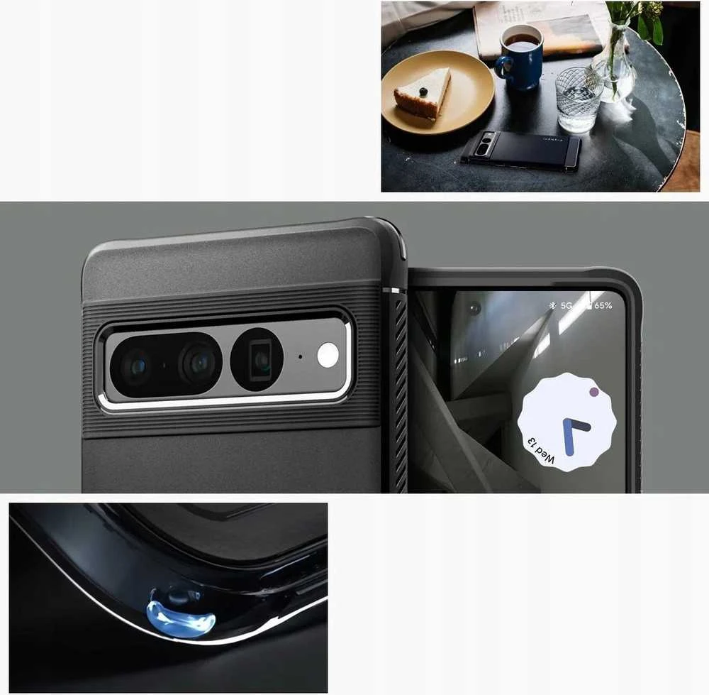 Dėklas Spigen Rugged Armor, juodas - Google Pixel 7 Pro
