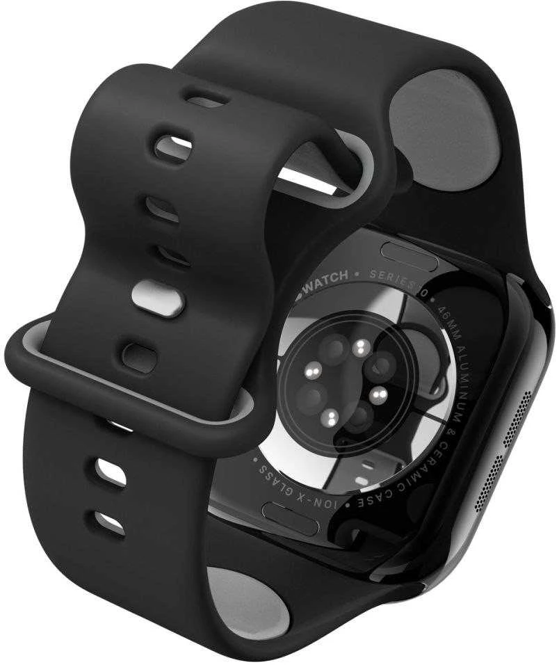 Juoda apyrankė Apple Watch 6 / 7 / 8 / 9 / 10 / SE / Ultra 1 / 2 (44 / 45 / 46 / 49 mm) laikrodžiui „Spigen Nano Pop”