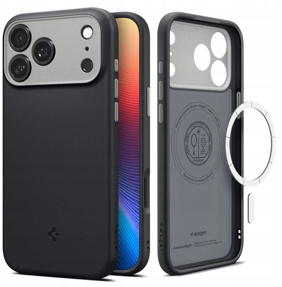 Spigen Nano Pop MagSafe dėklas skirtas Apple iPhone 17 Pro – juodos spalvos