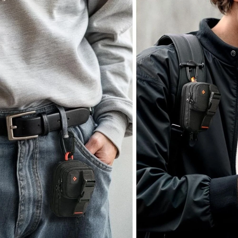 Spigen nešiojamas dėklas-organizeris SnapZip MagSafe, juodas