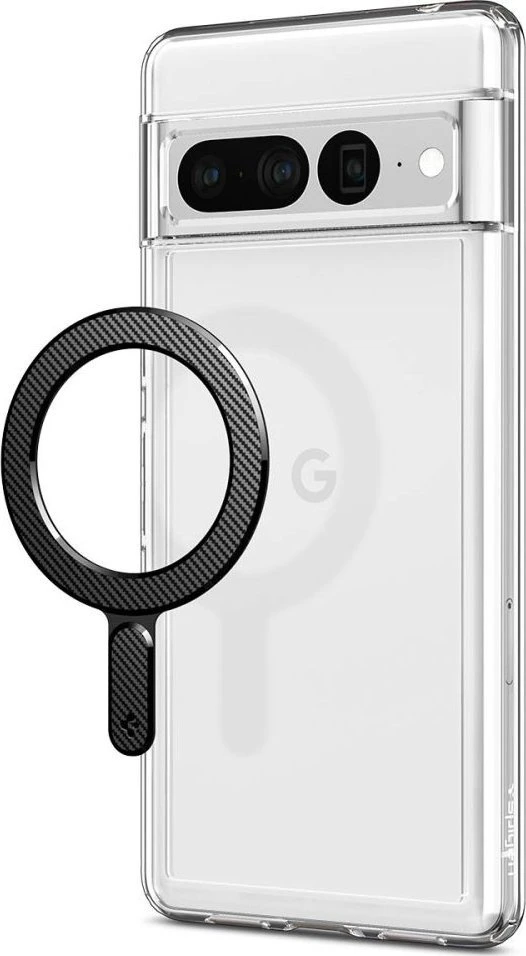 Dėklas Spigen OneTap Ring magnetinė plokštelė, anglies raštas