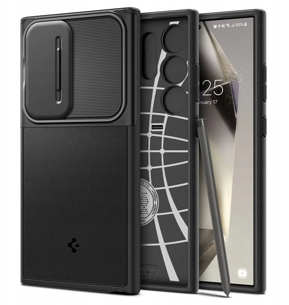 Spigen Optik Armor dėklas skirtas Samsung Galaxy S26 Ultra – juodos spalvos