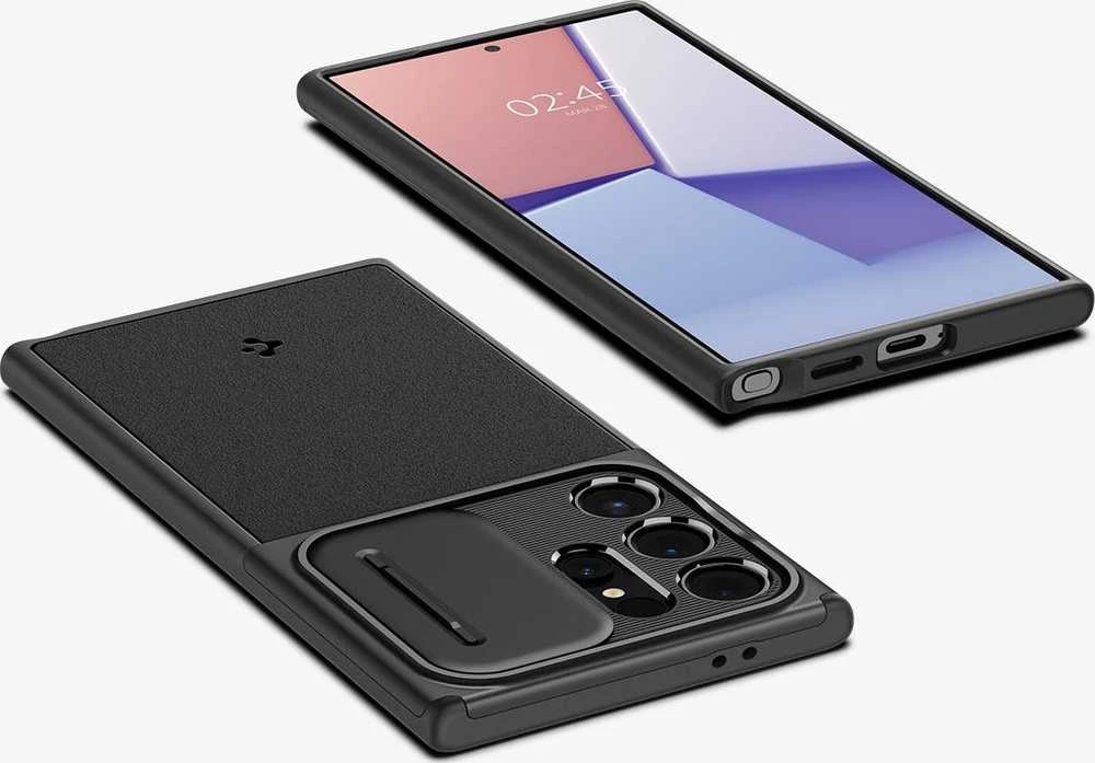 Samsung Galaxy S24 Ultra Spigen Optik Armor dėklas telefonui juodos spalvos
