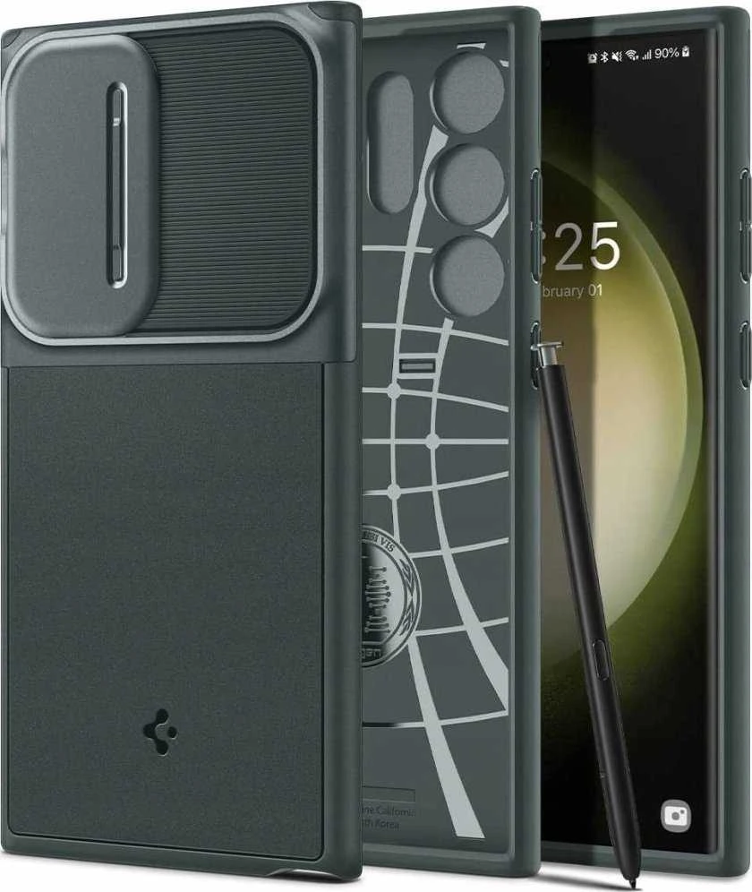 Spigen Optik Armor dėklas skirtas Samsung Galaxy S25 Ultra – žalios spalvos
