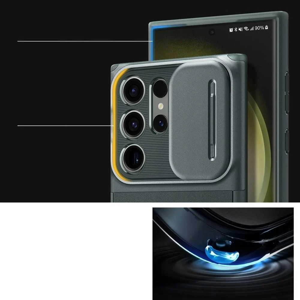 Spigen Optik Armor dėklas skirtas Samsung Galaxy S25 Ultra – žalios spalvos