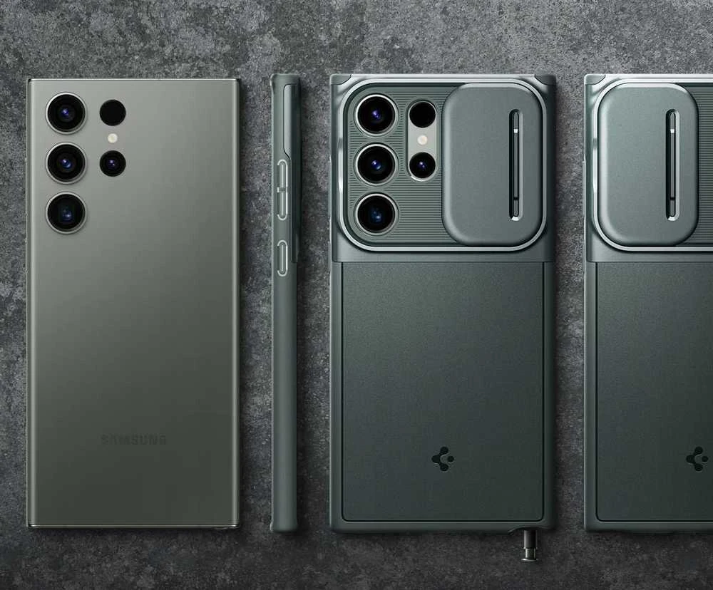Spigen Optik Armor dėklas skirtas Samsung Galaxy S25 Ultra – žalios spalvos