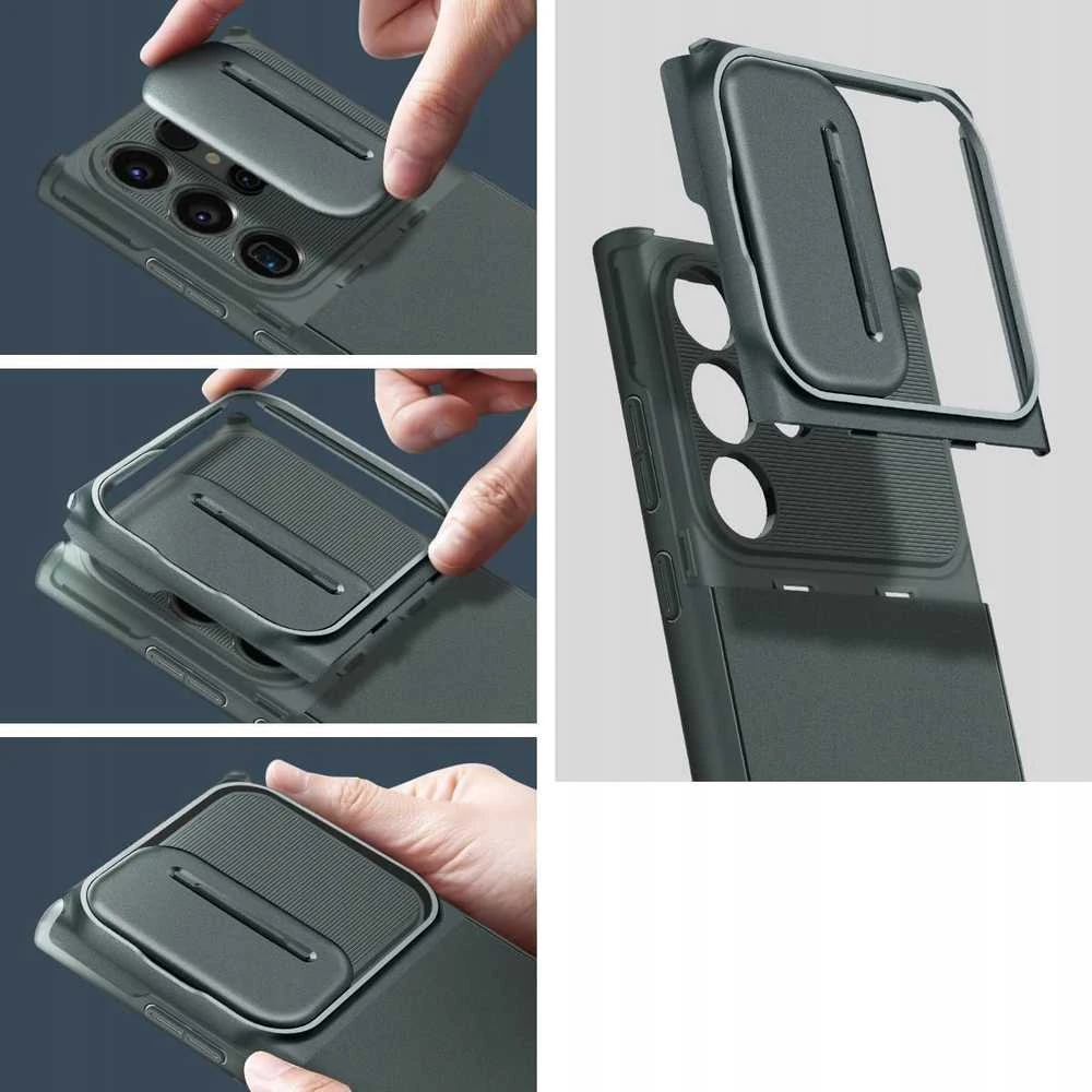 Spigen Optik Armor dėklas skirtas Samsung Galaxy S25 Ultra – žalios spalvos
