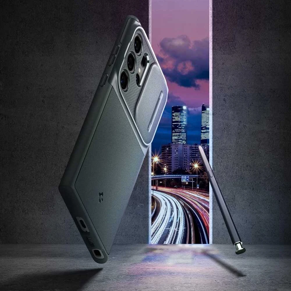 Spigen Optik Armor dėklas skirtas Samsung Galaxy S25 Ultra – žalios spalvos
