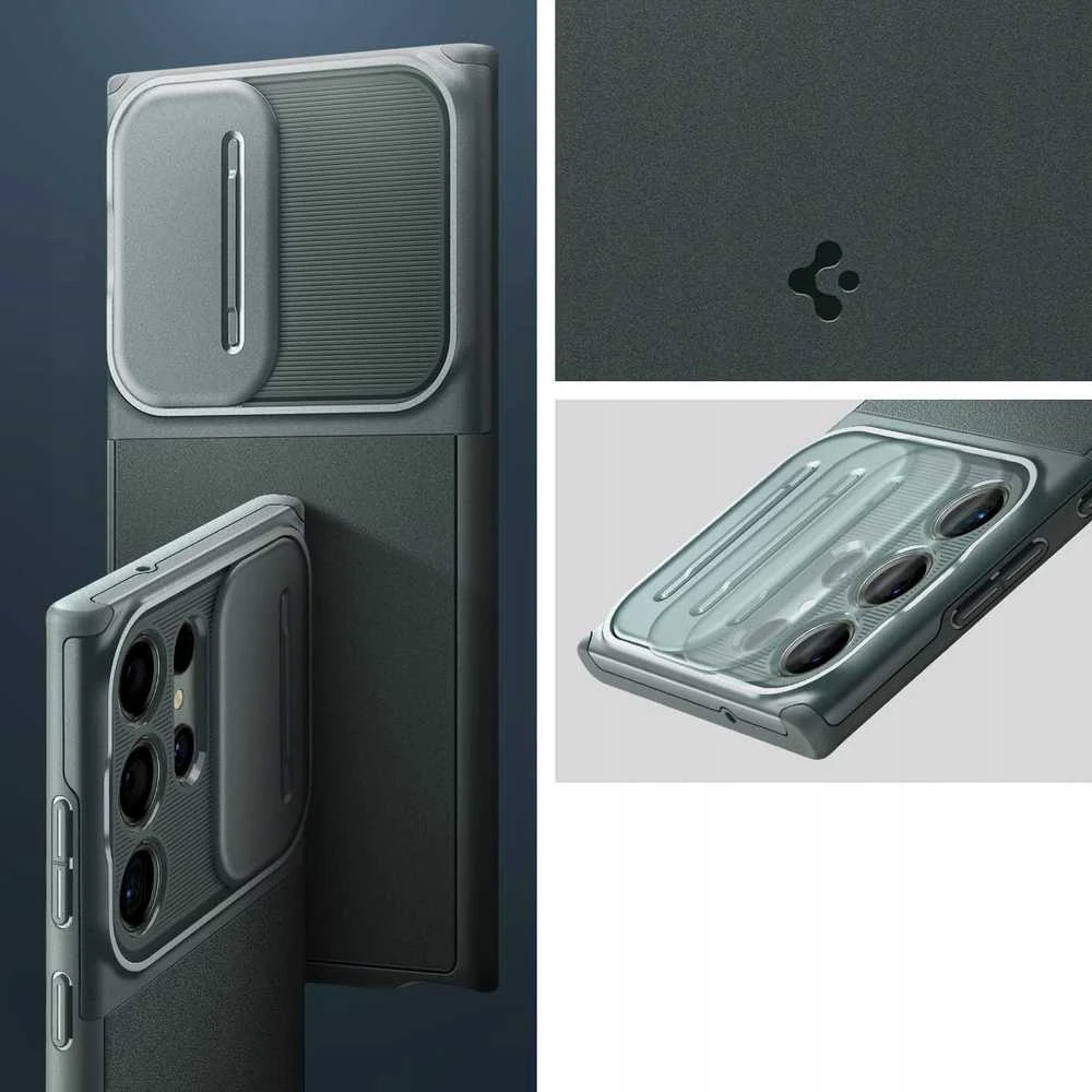 Spigen Optik Armor dėklas skirtas Samsung Galaxy S25 Ultra – žalios spalvos