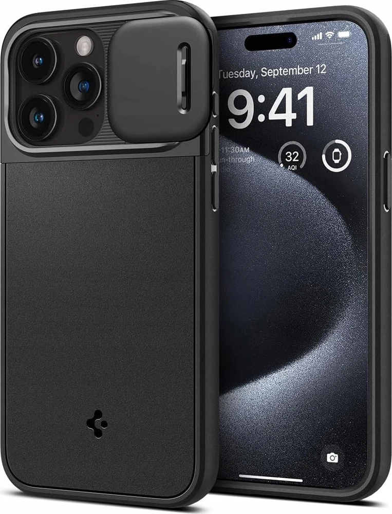 Spigen Optik Armor Mag MagSafe Apple iPhone 16 Pro Max – dėklas telefonui juodos spalvos