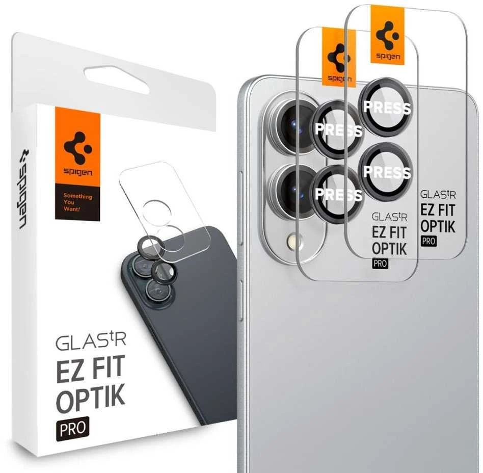 Spigen Optik Pro GLAS.TR "Ez Fit" 2-pack Camera Cdėklas skirtas Samsung Galaxy S25 Edge – juodos spalvos