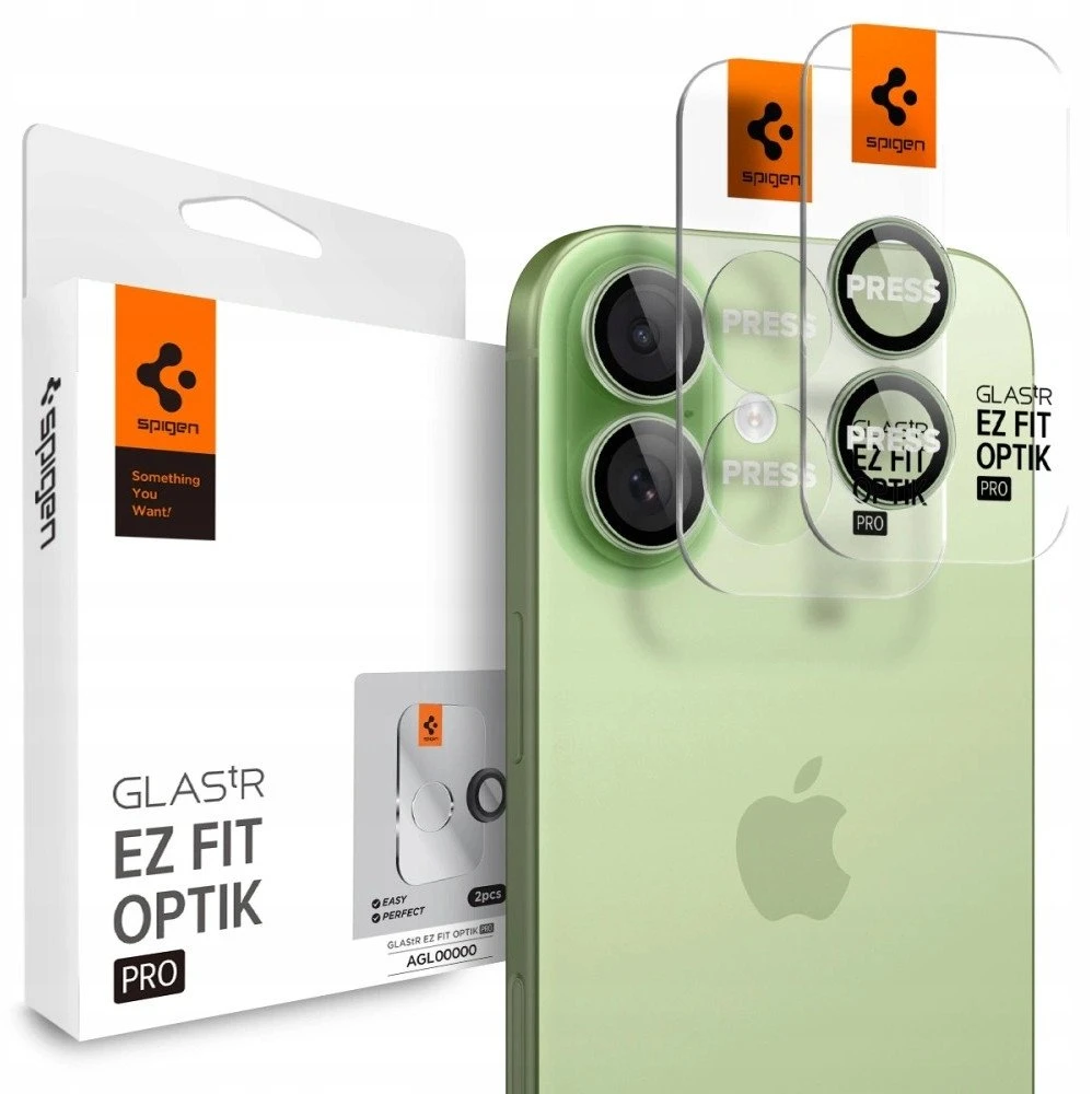 Spigen Glass tR EZ Fit Optik Pro 2 Pack, žalias - iPhone 17