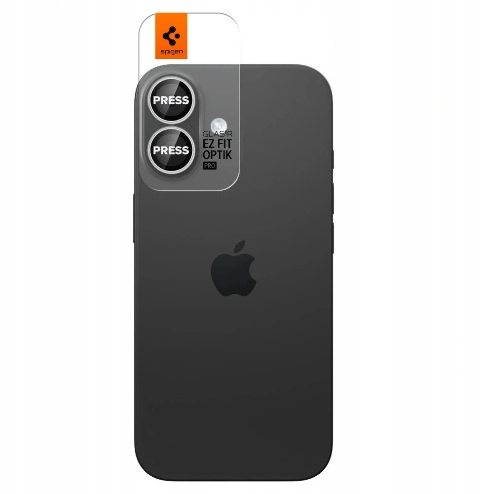 Spigen Optik Pro GLAS.TR ”EZ FIT” Camera Cover 2-pack for iPhone 16 / 16 Plus / 17 - Sidabrinis