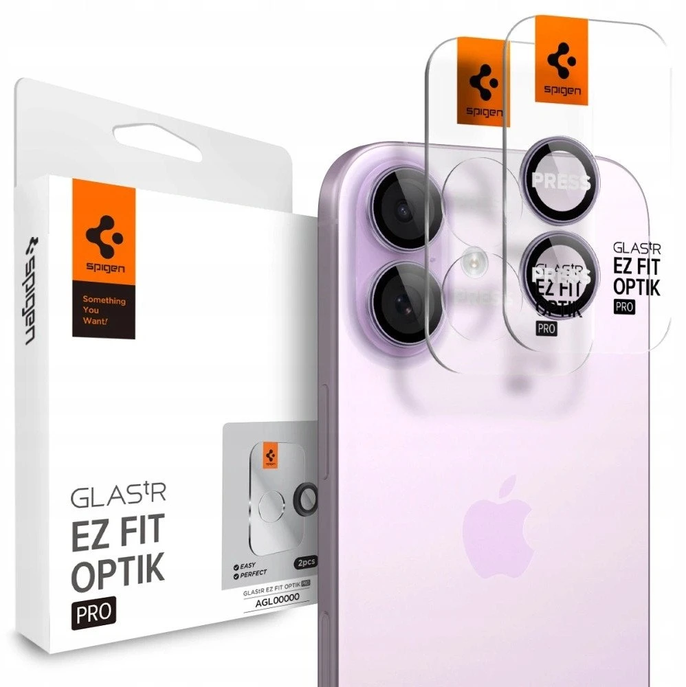 Spigen Glass tR EZ Fit Optik Pro 2 Pack, violetinė - iPhone 17