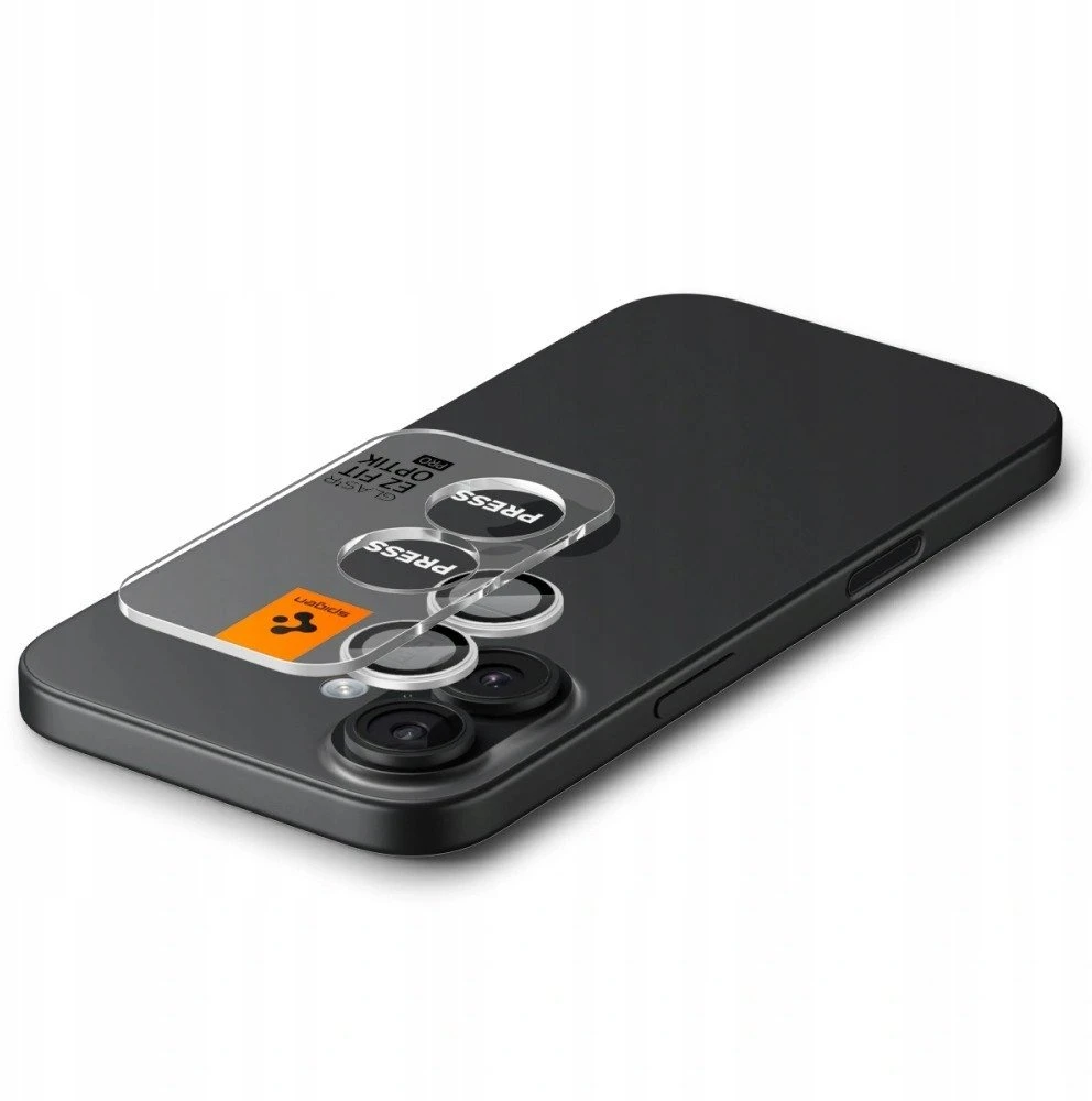 Spigen Optik Pro GLAS.TR ”EZ FIT” Camera Cover 2-pack for iPhone 16 / 16 Plus / 17 - Sidabrinis