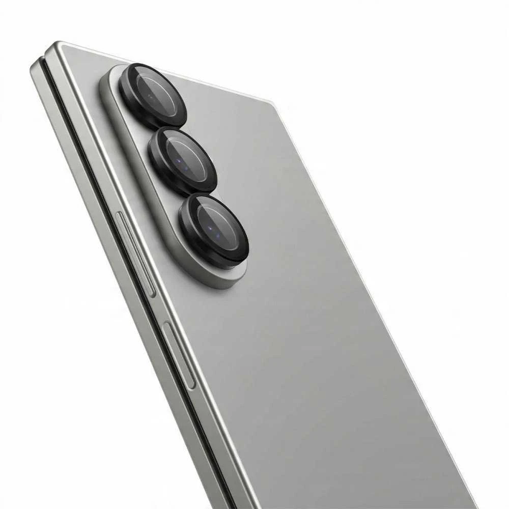 Juoda kameros apsauga Samsung Galaxy Fold 7 telefonui „Spigen Optik Pro HD GLAS.TR ”EZ FIT” 2 vnt.”