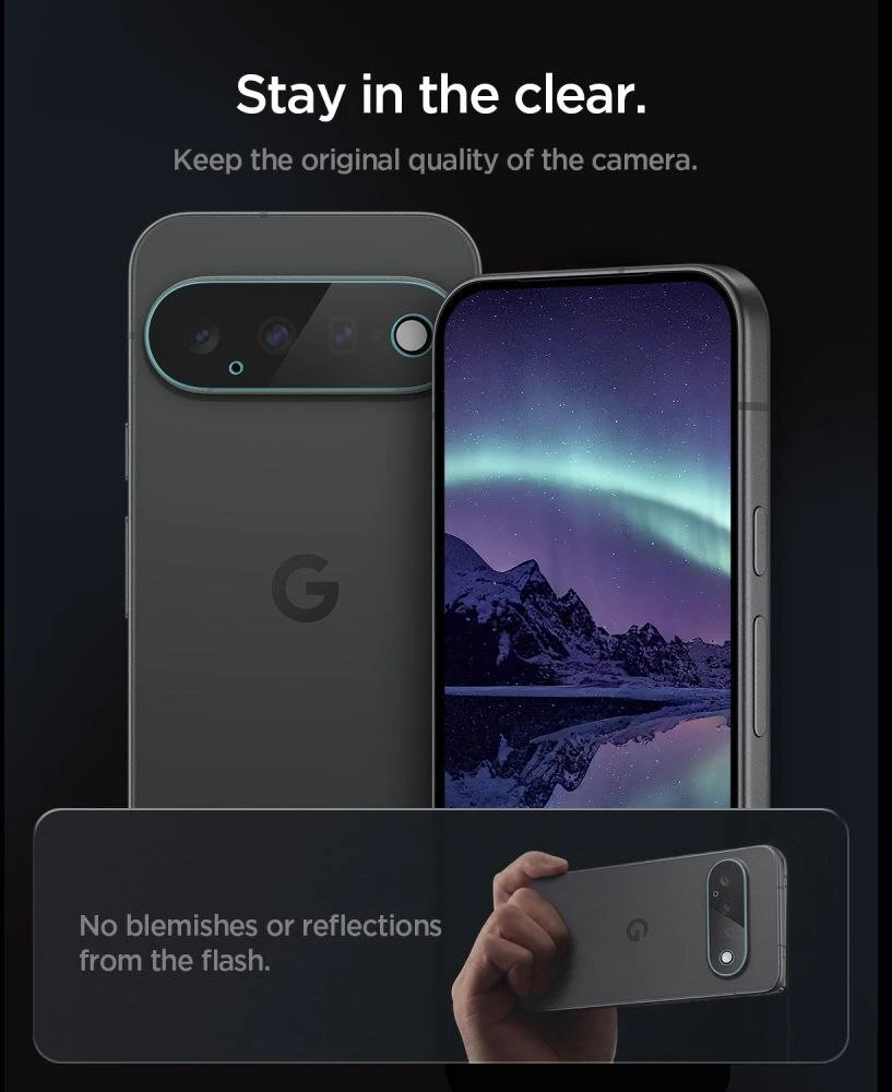 Spigen OPTIK PRO GLAS.TR EZ FIT KAMEROS APSAUGA 2-PACK GOOGLE PIXEL 11 SKAIDRI