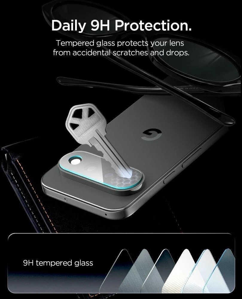 Spigen OPTIK PRO GLAS.TR EZ FIT KAMEROS APSAUGA 2-PACK GOOGLE PIXEL 11 PRO SKAIDRI