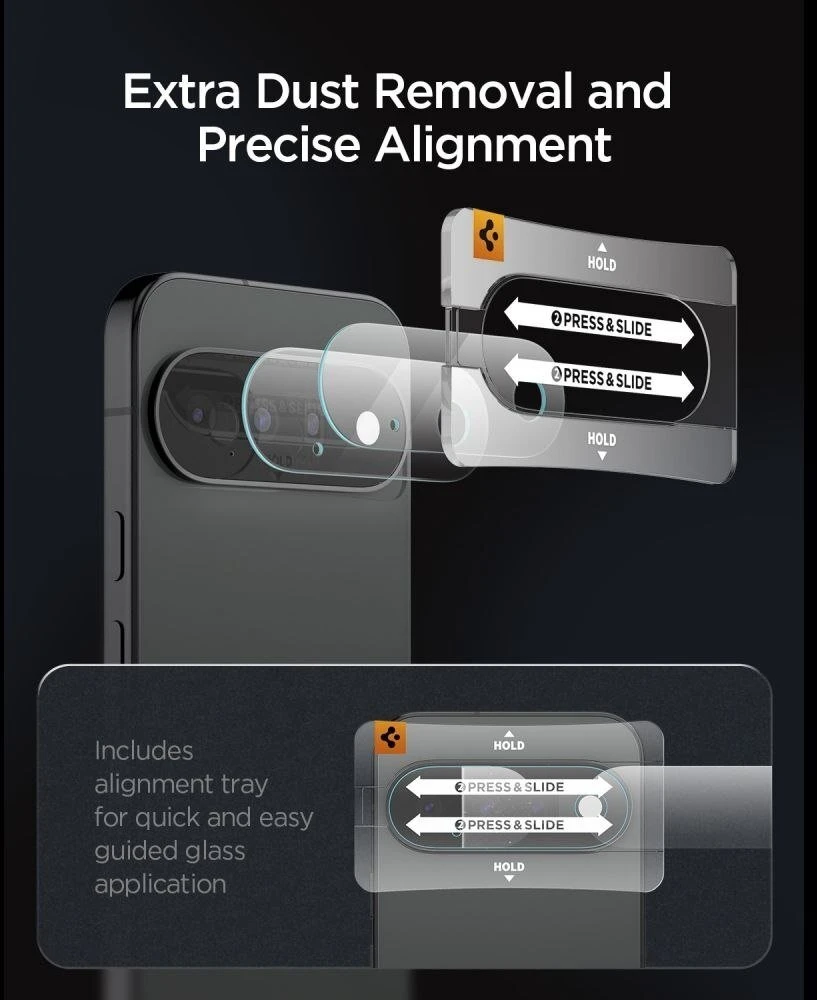 Spigen OPTIK PRO GLAS.TR EZ FIT KAMEROS APSAUGA 2-PACK GOOGLE PIXEL 11 SKAIDRI