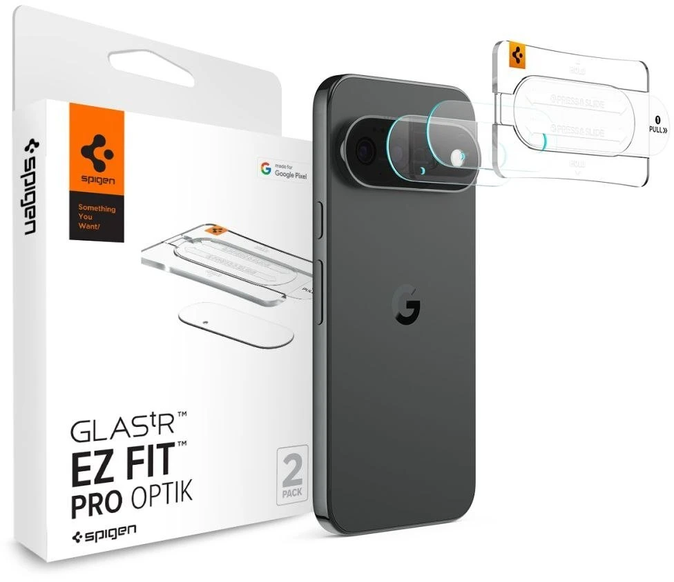Spigen OPTIK PRO GLAS.TR EZ FIT KAMEROS APSAUGA 2-PACK GOOGLE PIXEL 11 PRO XL SKAIDRI