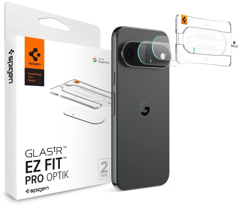 Spigen OPTIK PRO GLAS.TR EZ FIT KAMEROS APSAUGA 2-PACK GOOGLE PIXEL 11 SKAIDRI