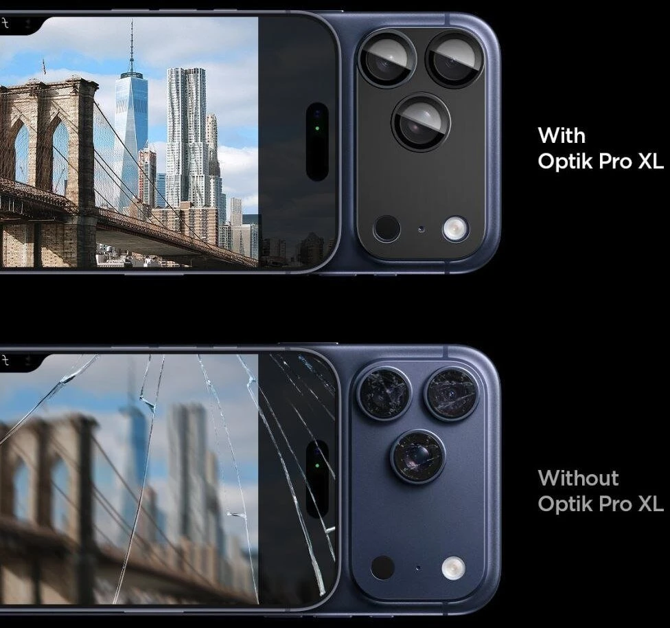 Spigen Glass tR EZ Fit Optik Pro XL 1 Pack, juodas - iPhone 17 Pro Max