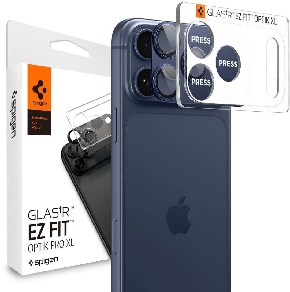 Spigen Optik Pro XL Camera Lens Glass for iPhone 17 Pro Max - Navy Mėlyna