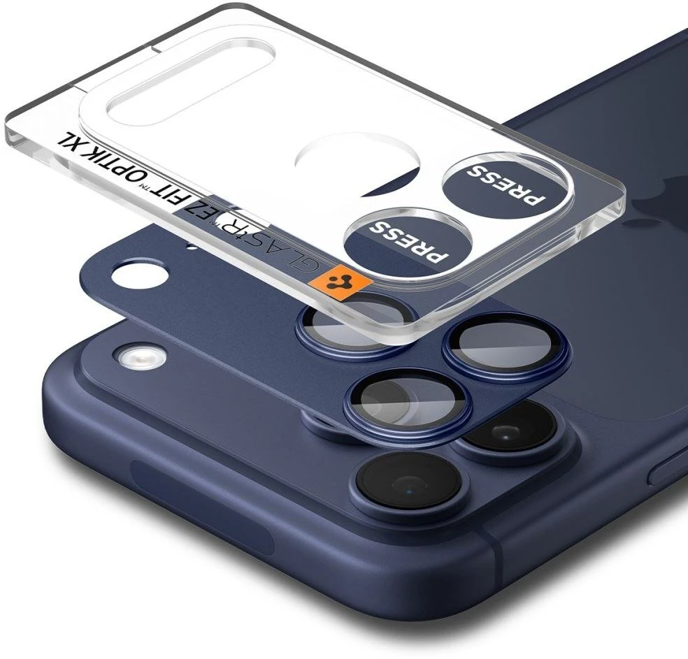 Spigen Optik Pro XL Camera Lens Glass for iPhone 17 Pro Max - Navy Mėlyna