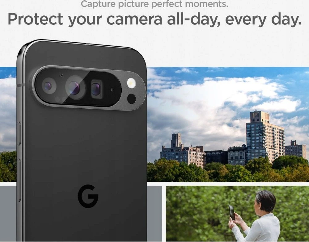 „Spigen Glass tR EZ Fit Optik“ 2 vnt., krištolo skaidrumo – „Google Pixel 9 Pro XL“