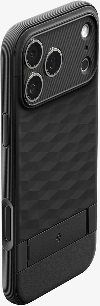 Spigen Parallax „S” MagSafe dėklas skirtas Apple iPhone 17Pro – matinis juodos spalvos