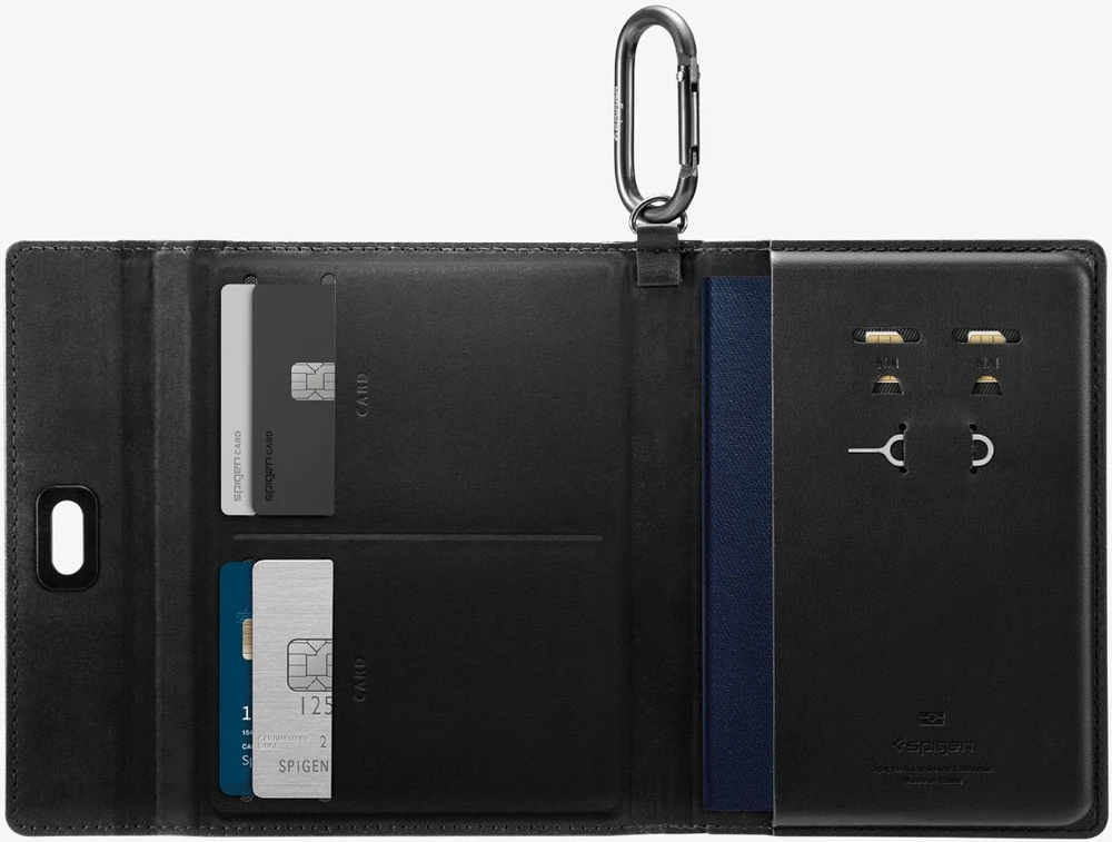 Dėklas Spigen Universal AirTag Passport Holder, juodas