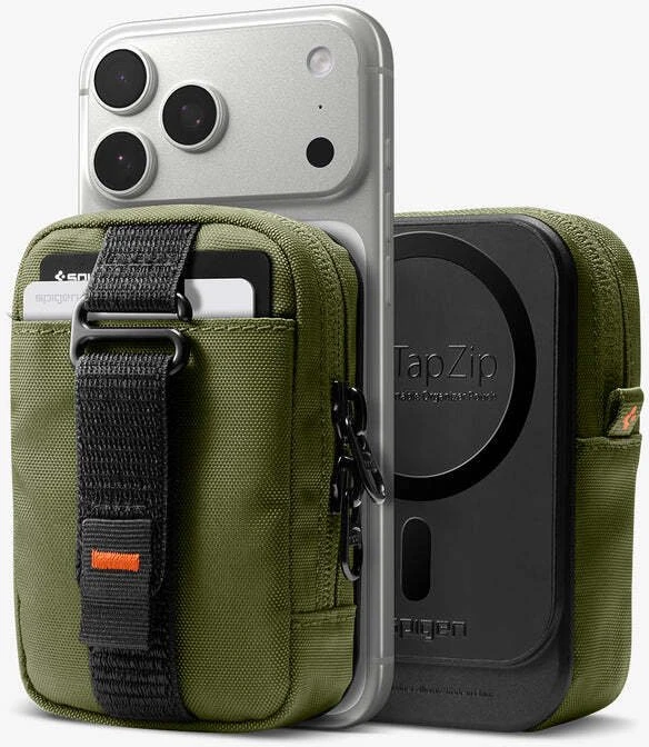 Spigen Portable Organizer Pouch TintapZip MagSafe, olive žalias