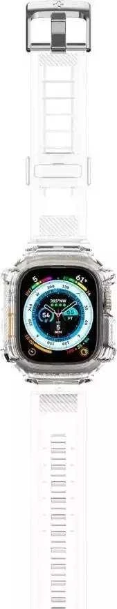 Spigen Rugged Armor Pro Case – dirželis su dėklu, skirtas Watch Ultra 49 mm (permatomas)